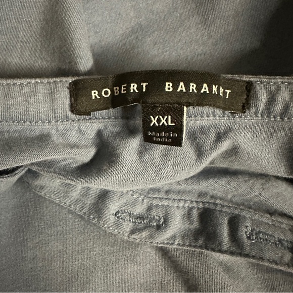 Robert Barakett Men's Henley Short Sleeve Cotton Light Blue Shirt Size XXL - Picture 3 of 8